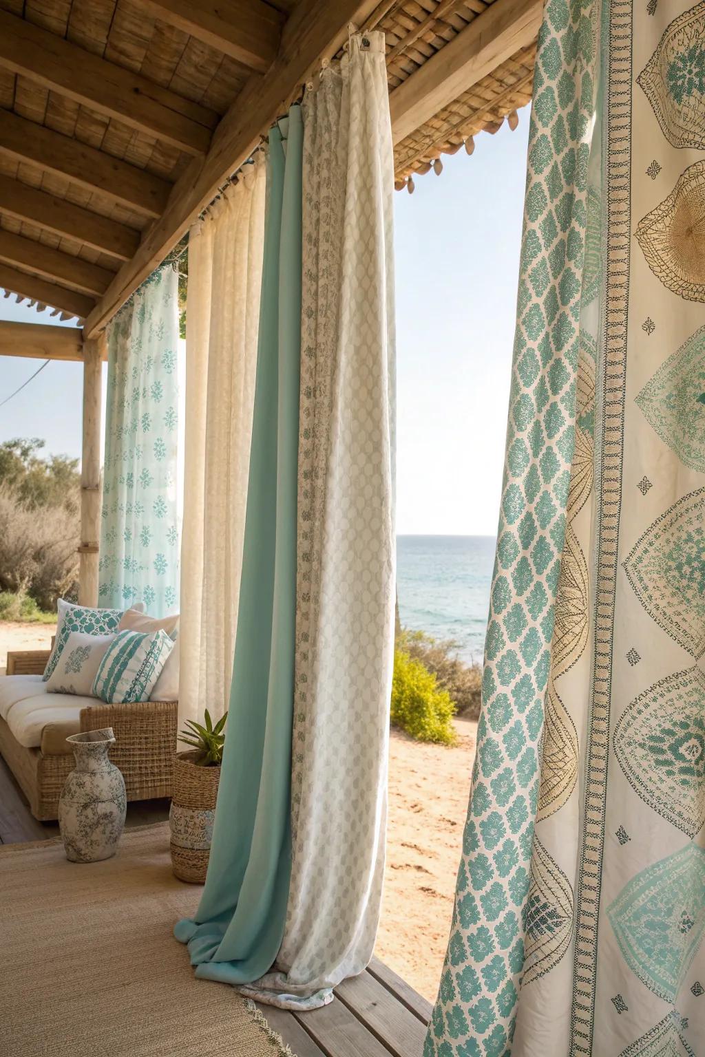 Unleash your creativity with a mix of coastal patterns and textures.