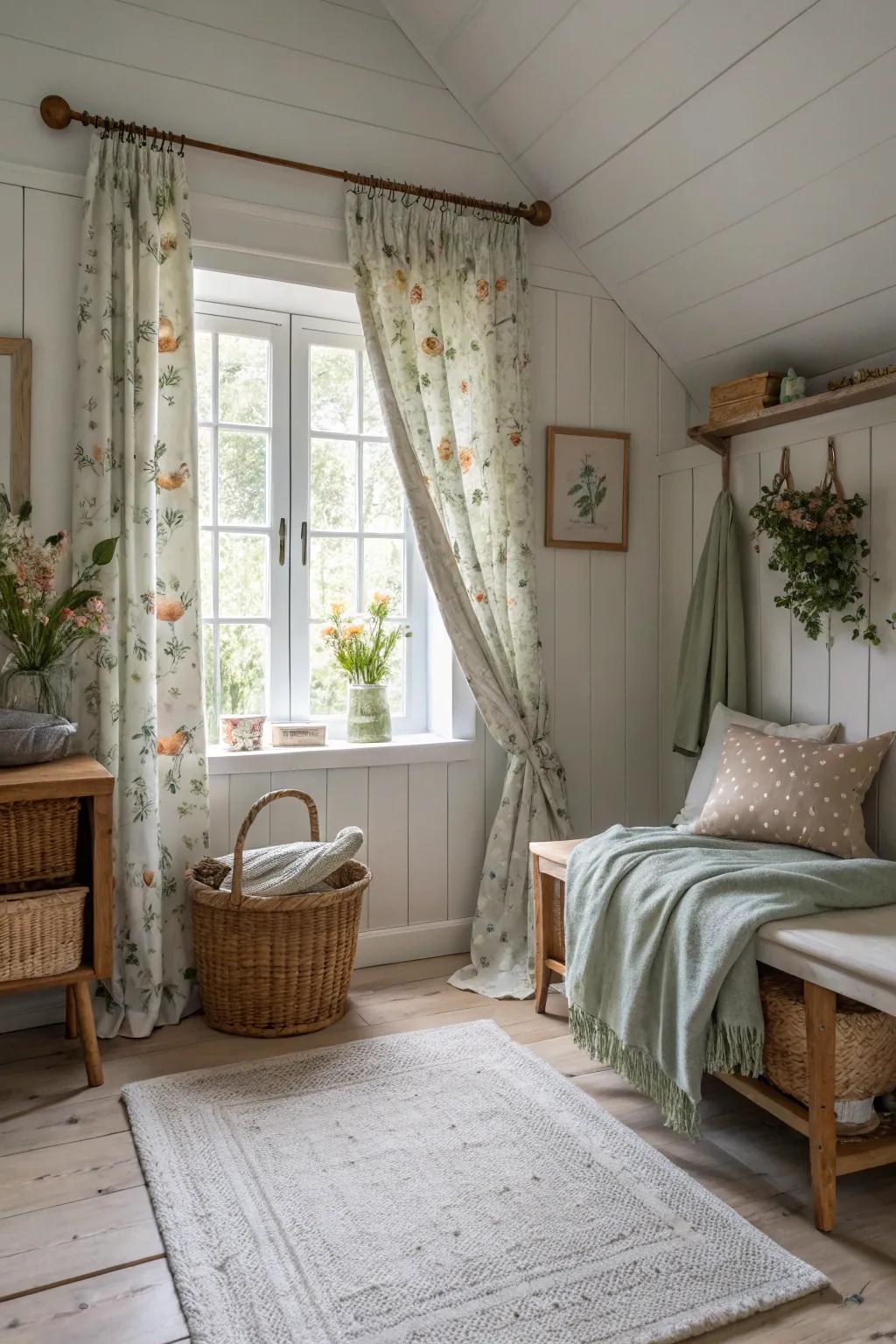 Delight in the details with textiles that bring color and texture to your cottage home.