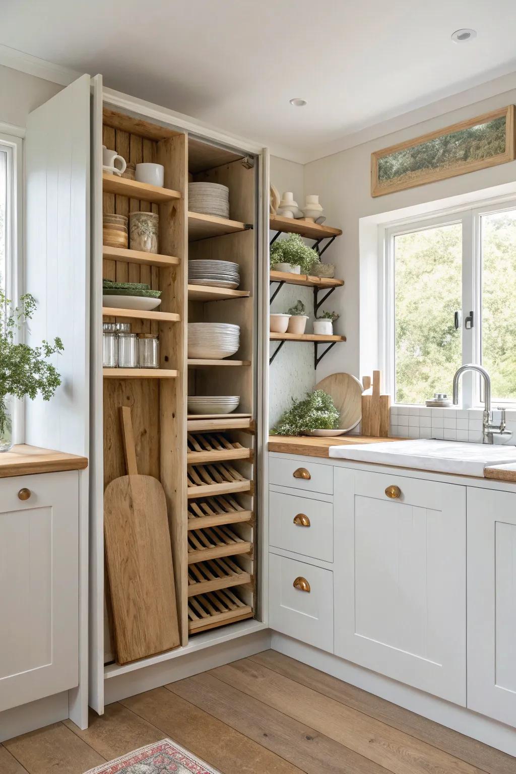 Make the most of narrow spaces with vertical storage solutions that save space and sanity.