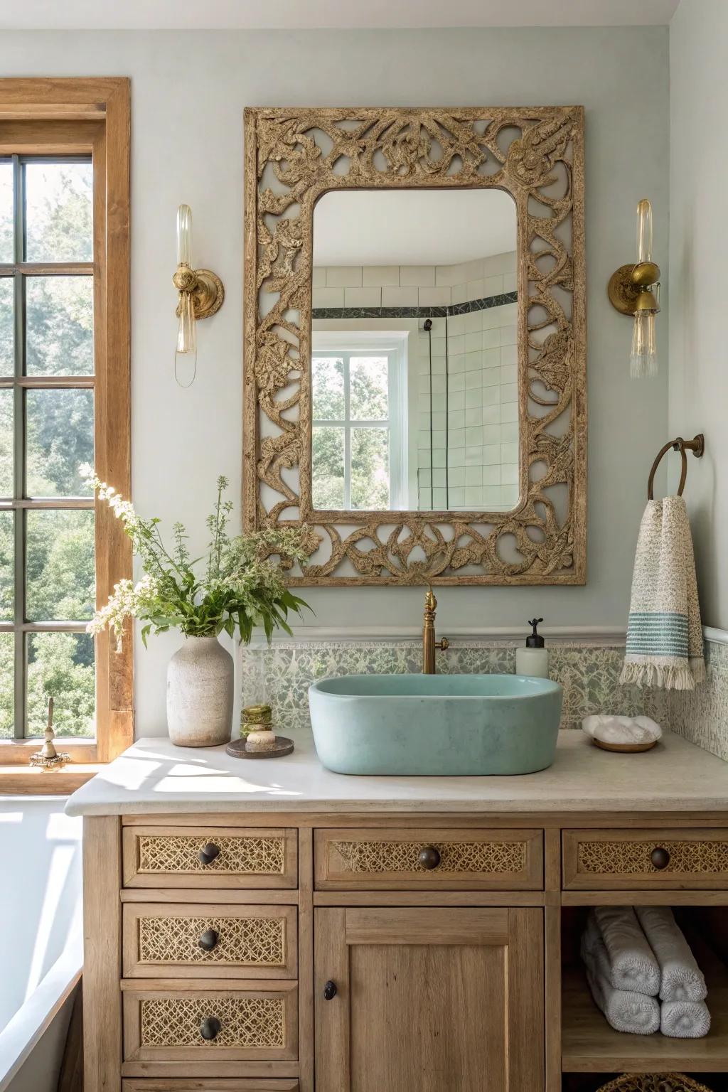 Vintage mirrors reflect both light and style, adding depth and sophistication to your space.