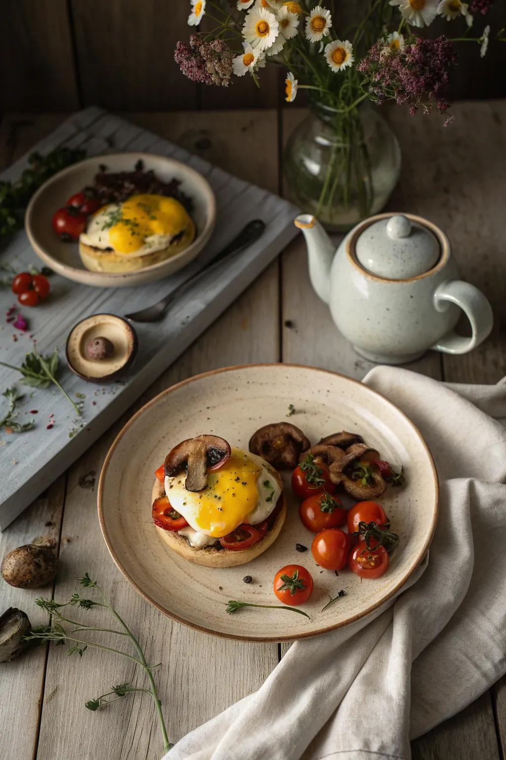 Enjoy the elegance of eggs benedict with an English twist, a perfect blend of flavors for a refined breakfast.