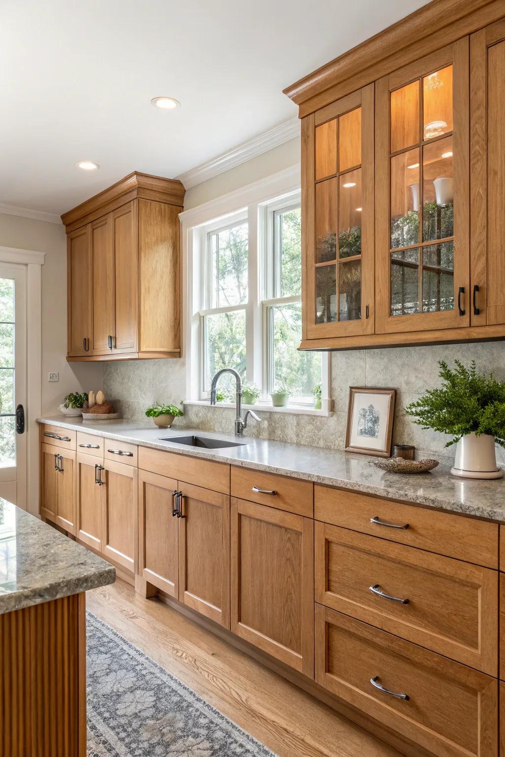 Mix materials for a kitchen that's rich in texture and style.