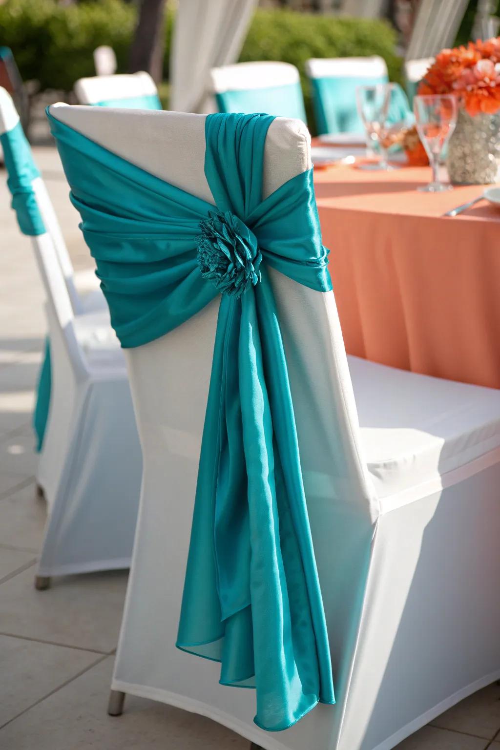 Luxurious scarves draped over chairs add a touch of elegance and warmth to any room.