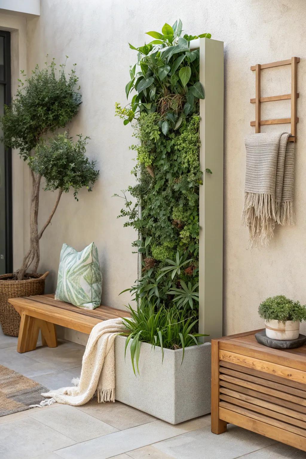 Elevate your garden with vertical planters that add greenery without taking up ground space. 🌿 #VerticalGarden #SpaceSaving