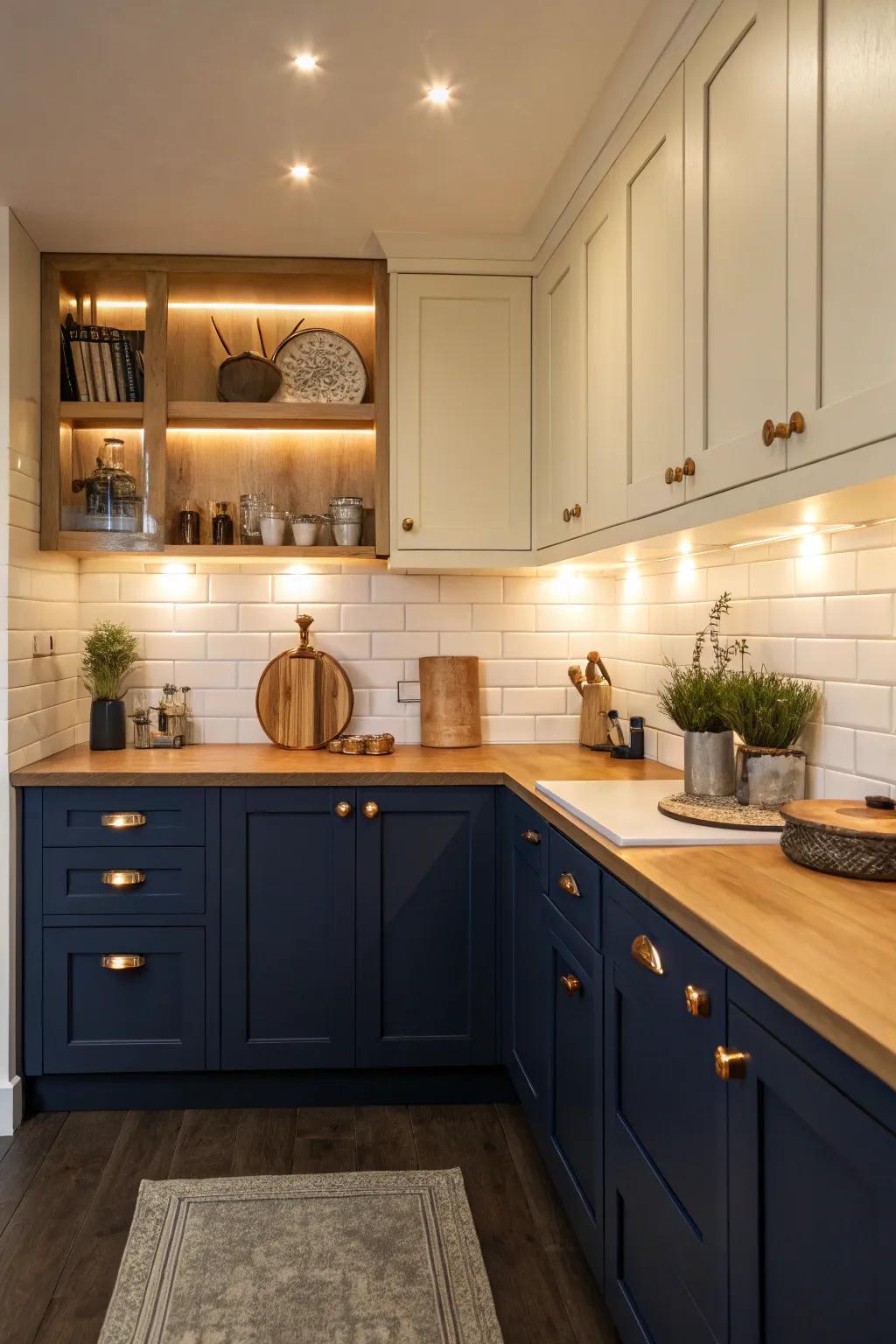 Two-tone cabinets elevate your kitchen with elegance and style. 🎨 #TwoTone #KitchenElegance