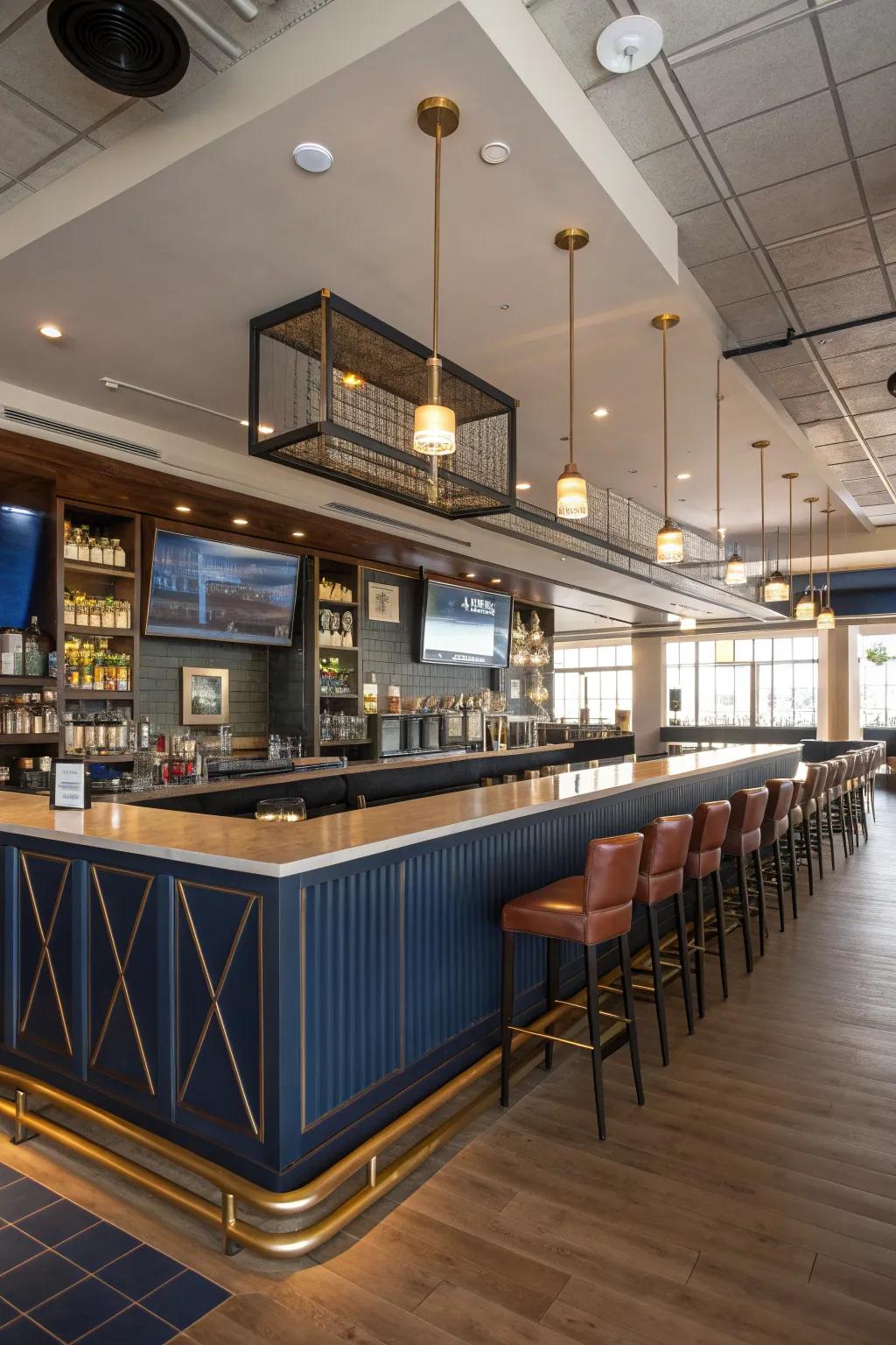 Open layouts ensure easy flow and enhance the communal vibe of your sports bar.
