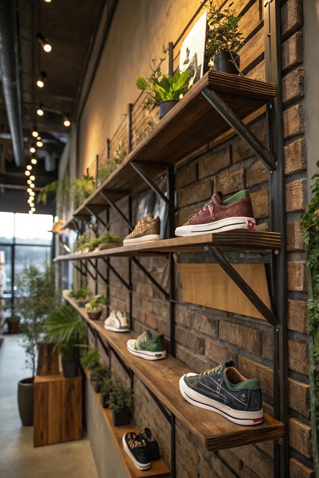 Choose distinctive shelving that showcases your sneakers and sparks conversation.