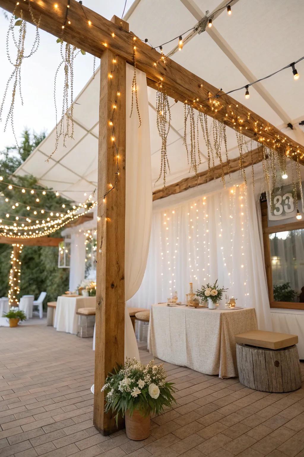 Set the mood with enchanting fairy lights that add a touch of magic to your celebration.