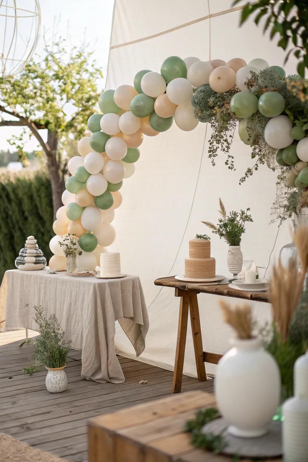 Neutral tones create a serene and versatile backdrop for any celebration.