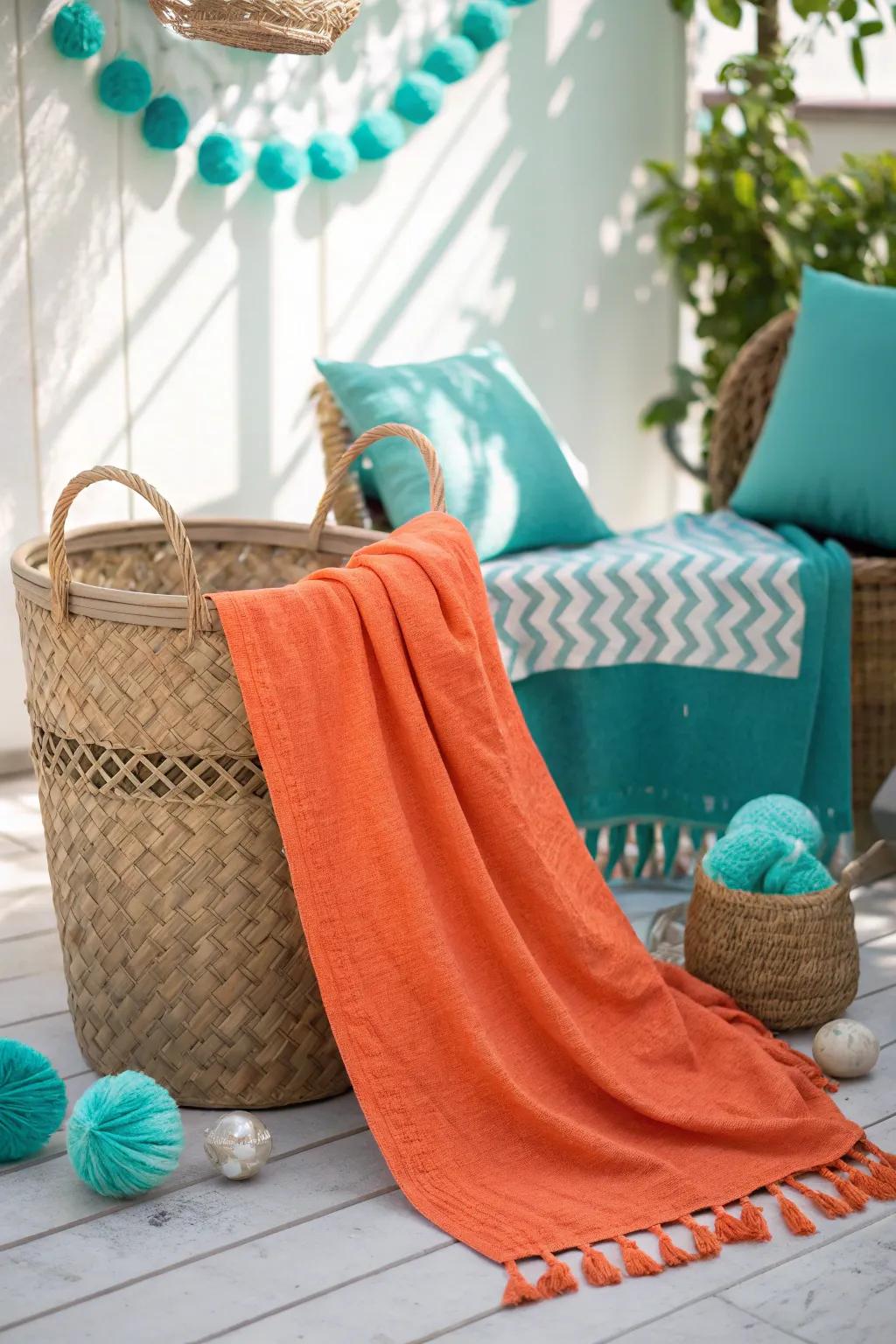 A cascading blanket adds a soft, inviting touch to your decor.