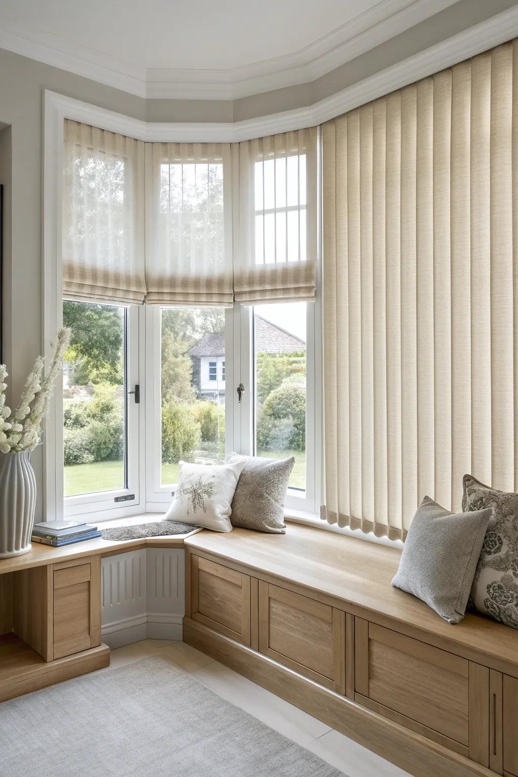 Enjoy versatile light control with sleek vertical blinds.