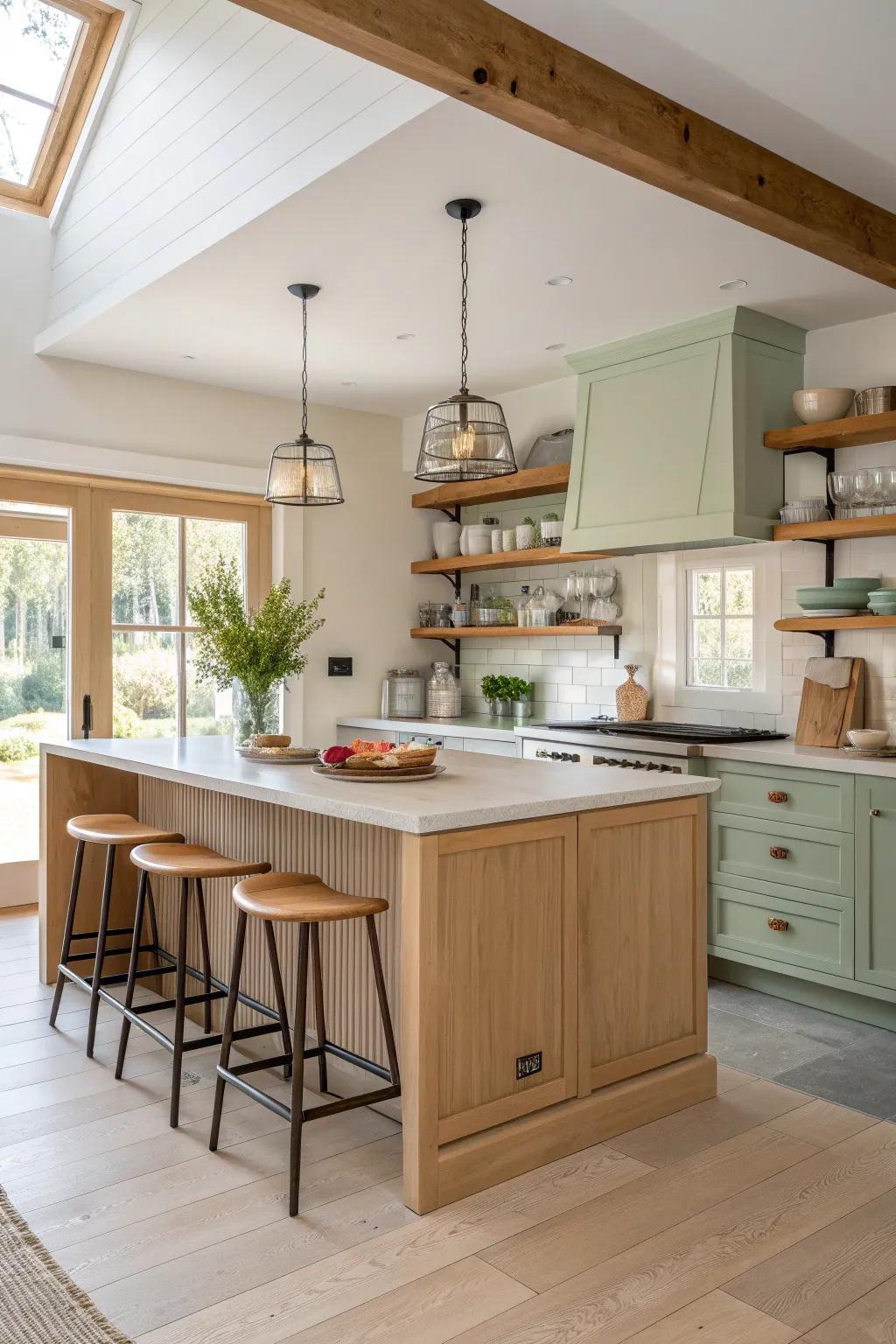 Add versatility to your kitchen with an island that combines function and style.