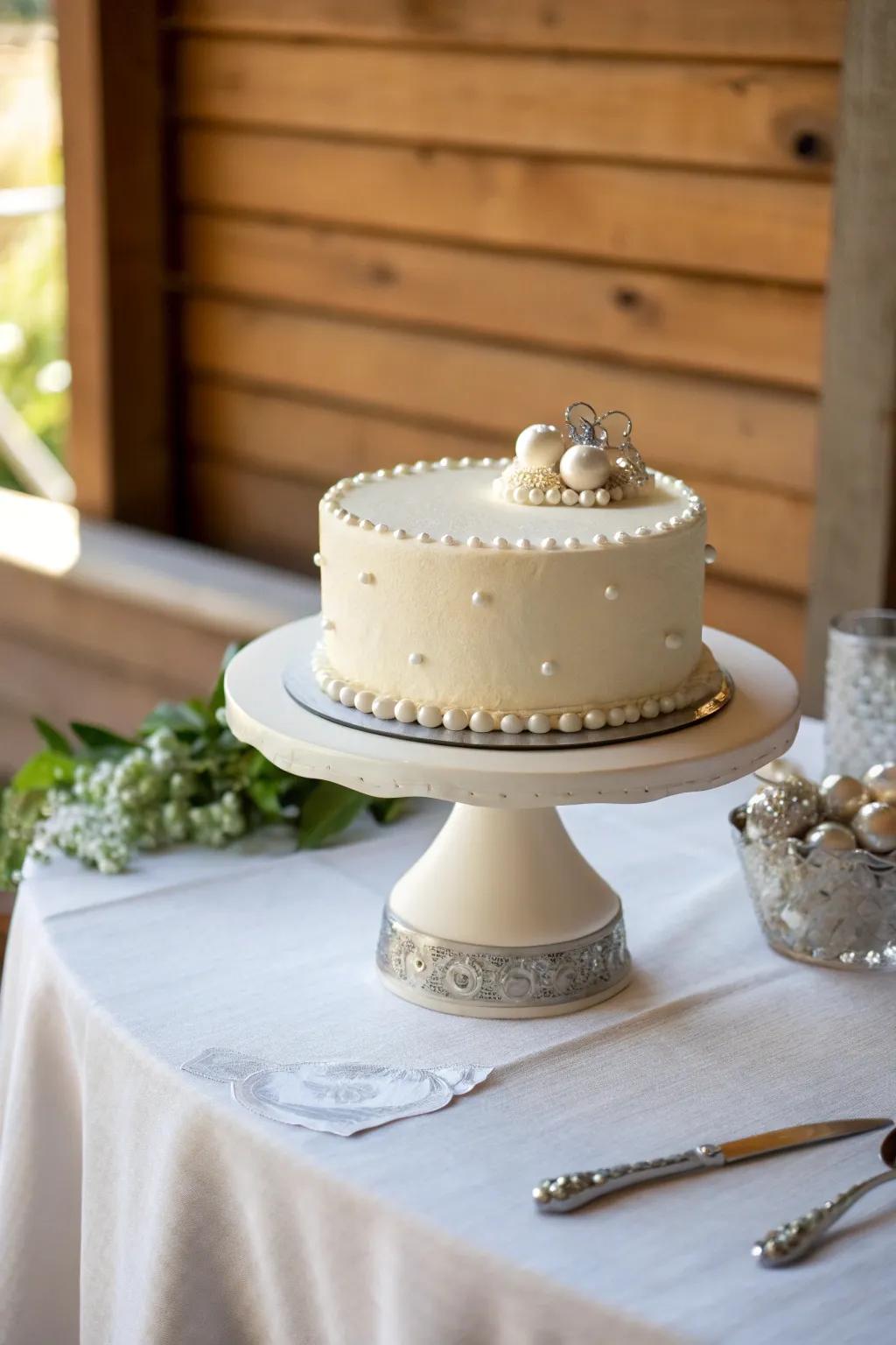Embrace simplicity with a minimalist cake that exudes elegance and grace. #MinimalistCake #ElegantDesign