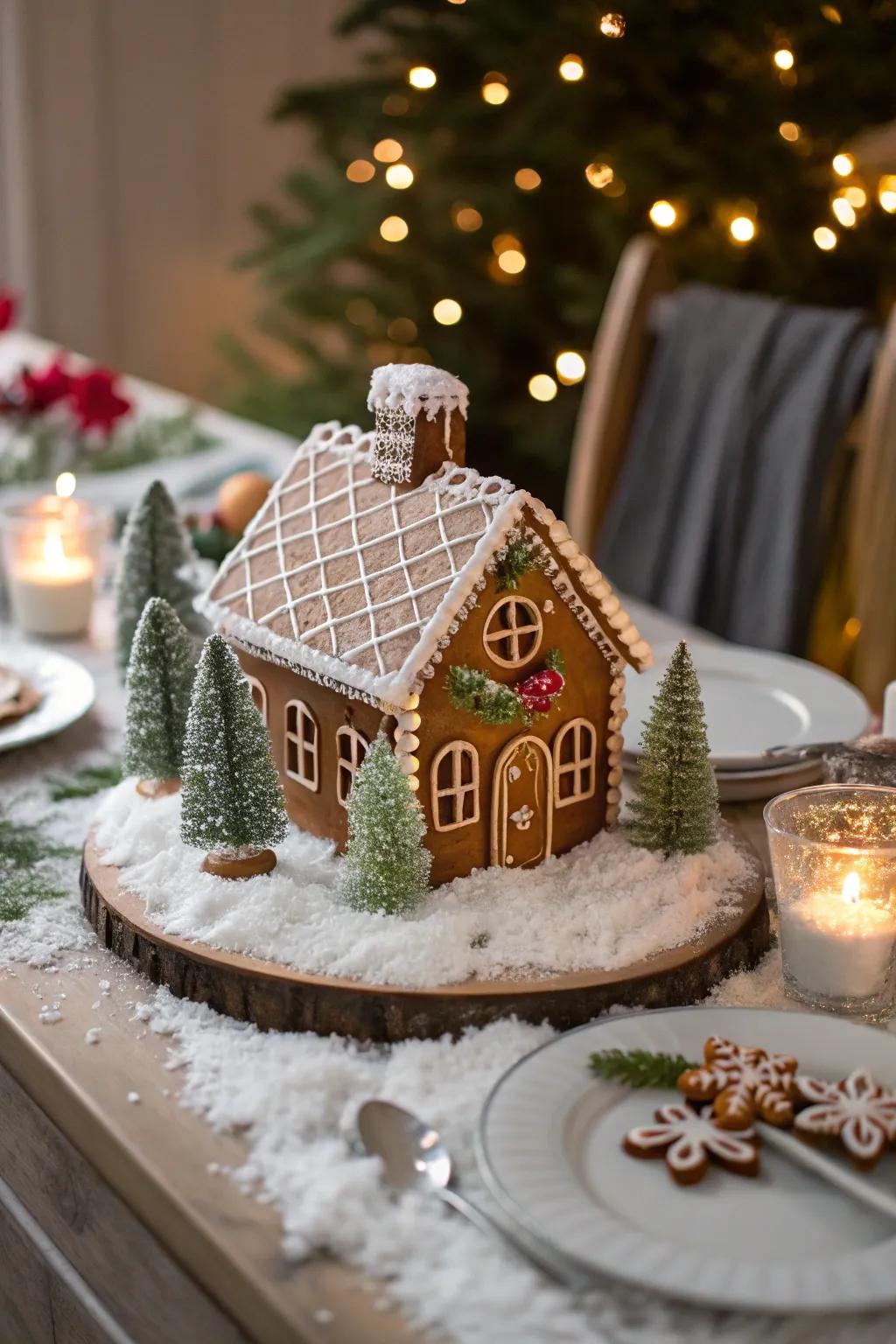 Add a whimsical touch with a gingerbread centerpiece that's sure to delight guests of all ages.