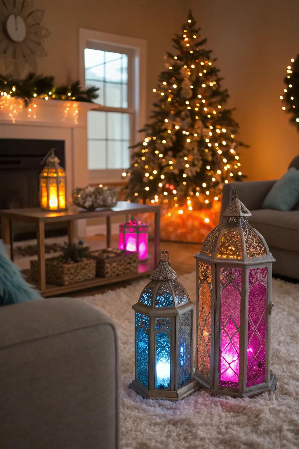 Illuminate your space with lanterns that exude cozy charm and festive magic.