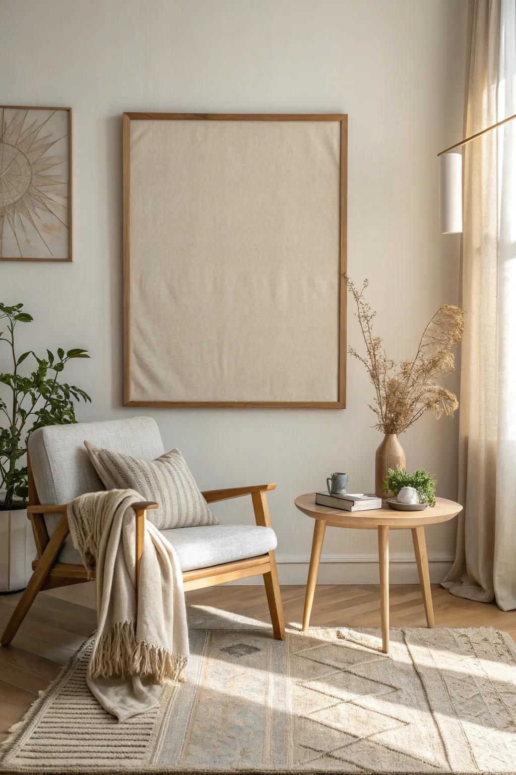 Embrace simplicity with minimalist fabric art that complements your serene space. ✨ #MinimalistDesign #SubtleElegance #CalmInteriors