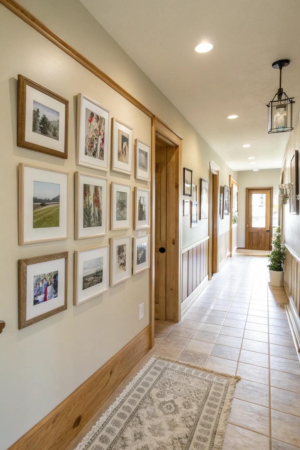 Transform your hallway into a gallery that invites you to reminisce with every step.
