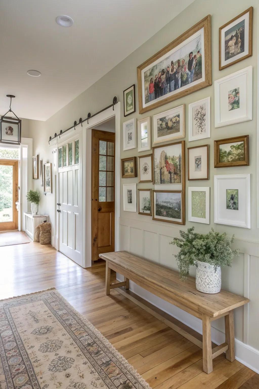 Transform your hallway with a personalized gallery wall of memories.