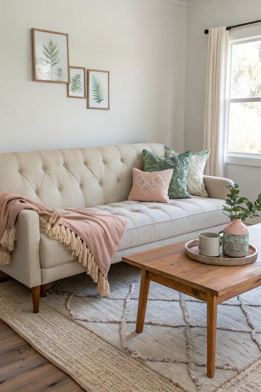 Add a touch of sophistication with a tufted sleeper sofa in your guest room.