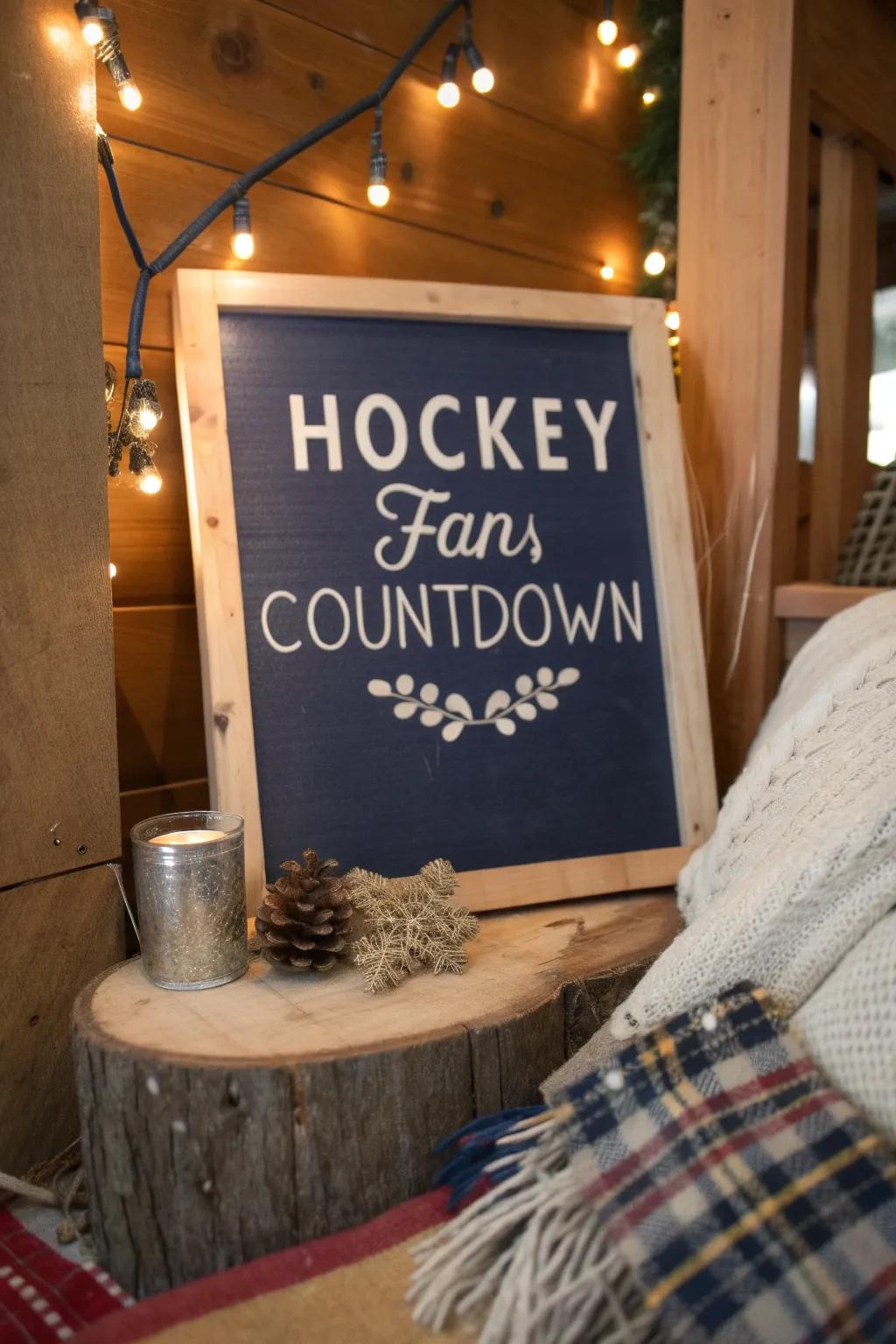 Keep the excitement alive with a chic countdown sign that counts down to the next big game.