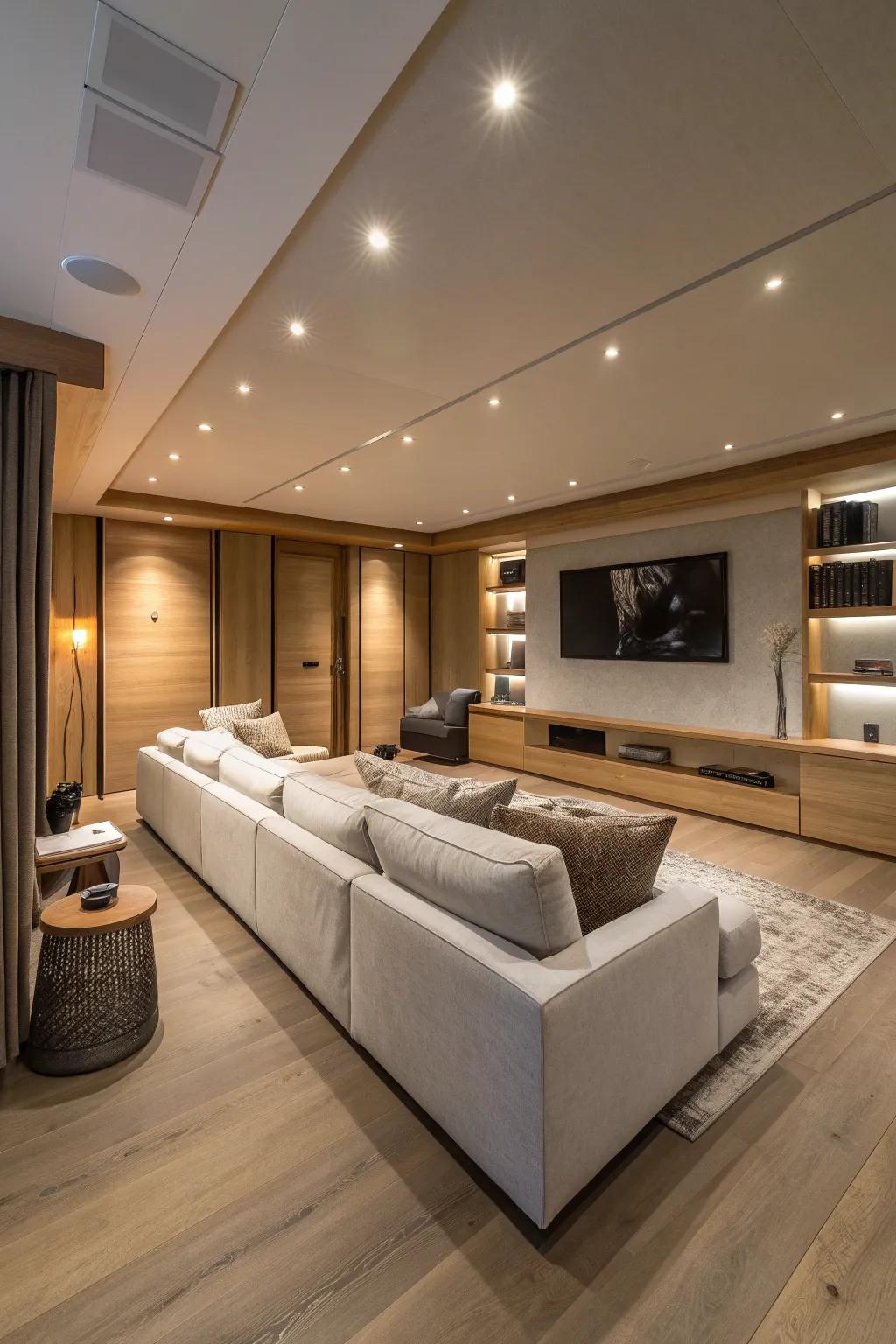 Under-seat lighting adds a touch of sophistication and helps guide the way in the dark.