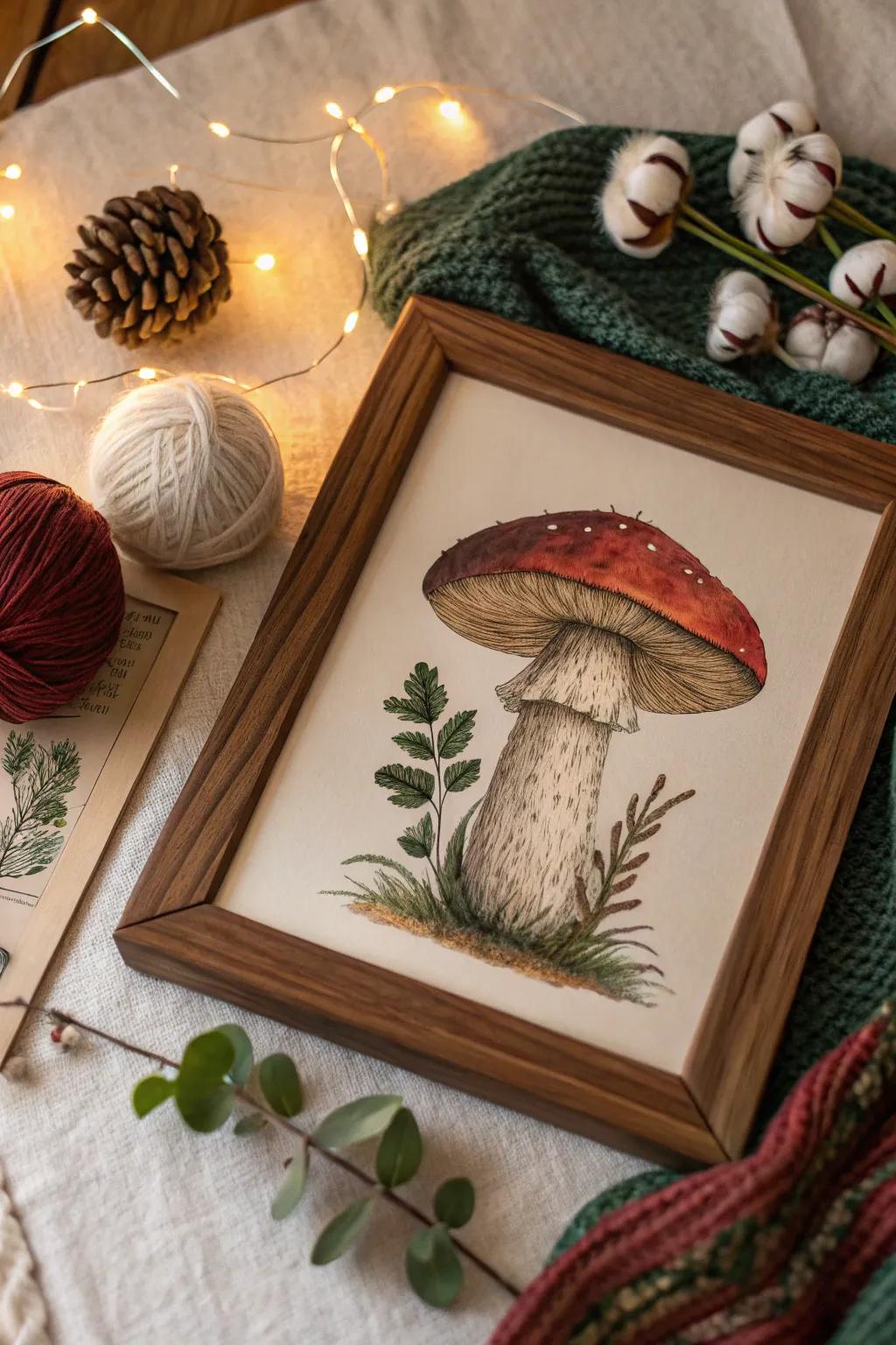 Add character to your walls with mushroom art prints that celebrate nature and creativity.