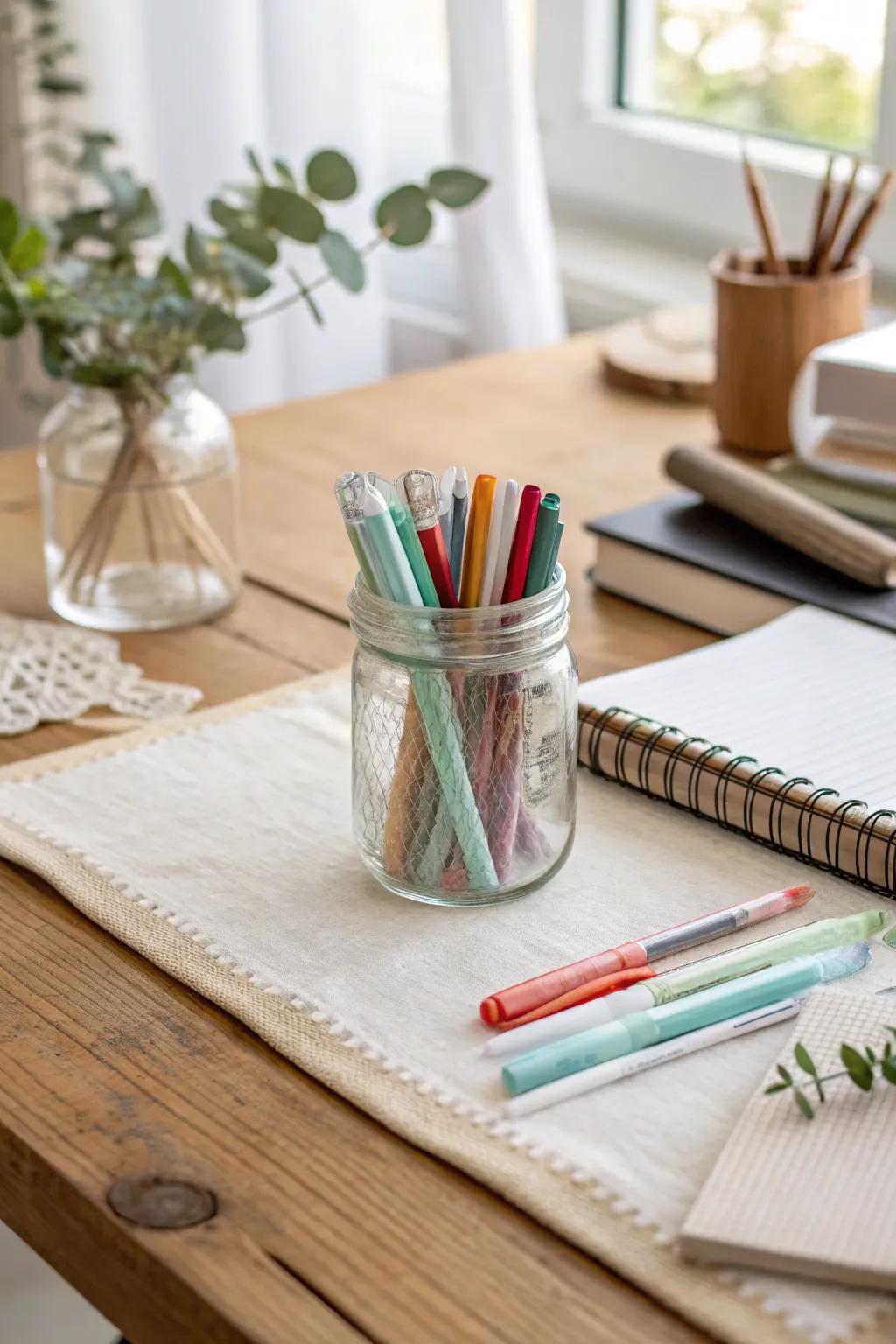 Repurpose and reinvent with everyday items for personalized organization.