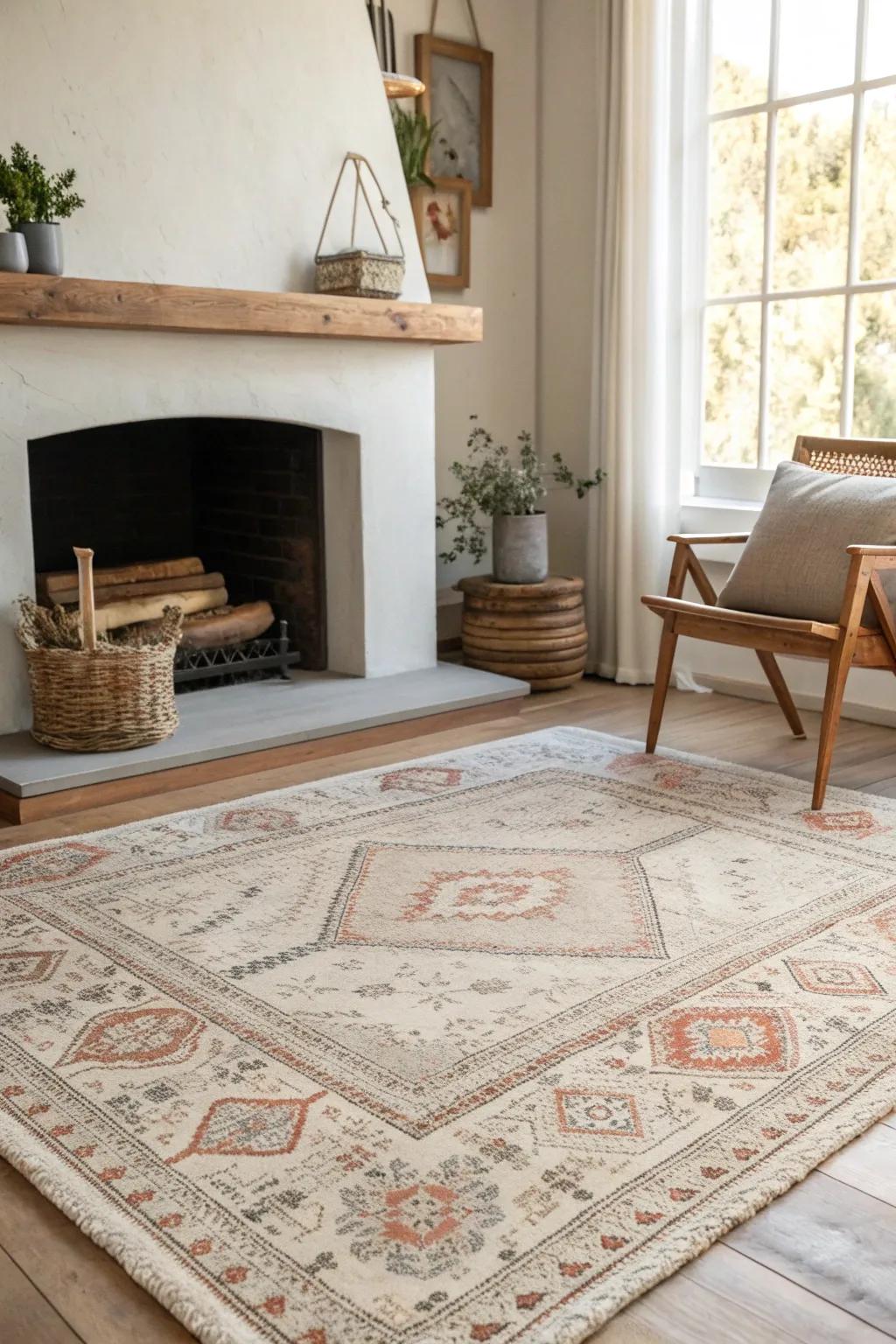 Add character to your space with a vintage rug that tells a story.