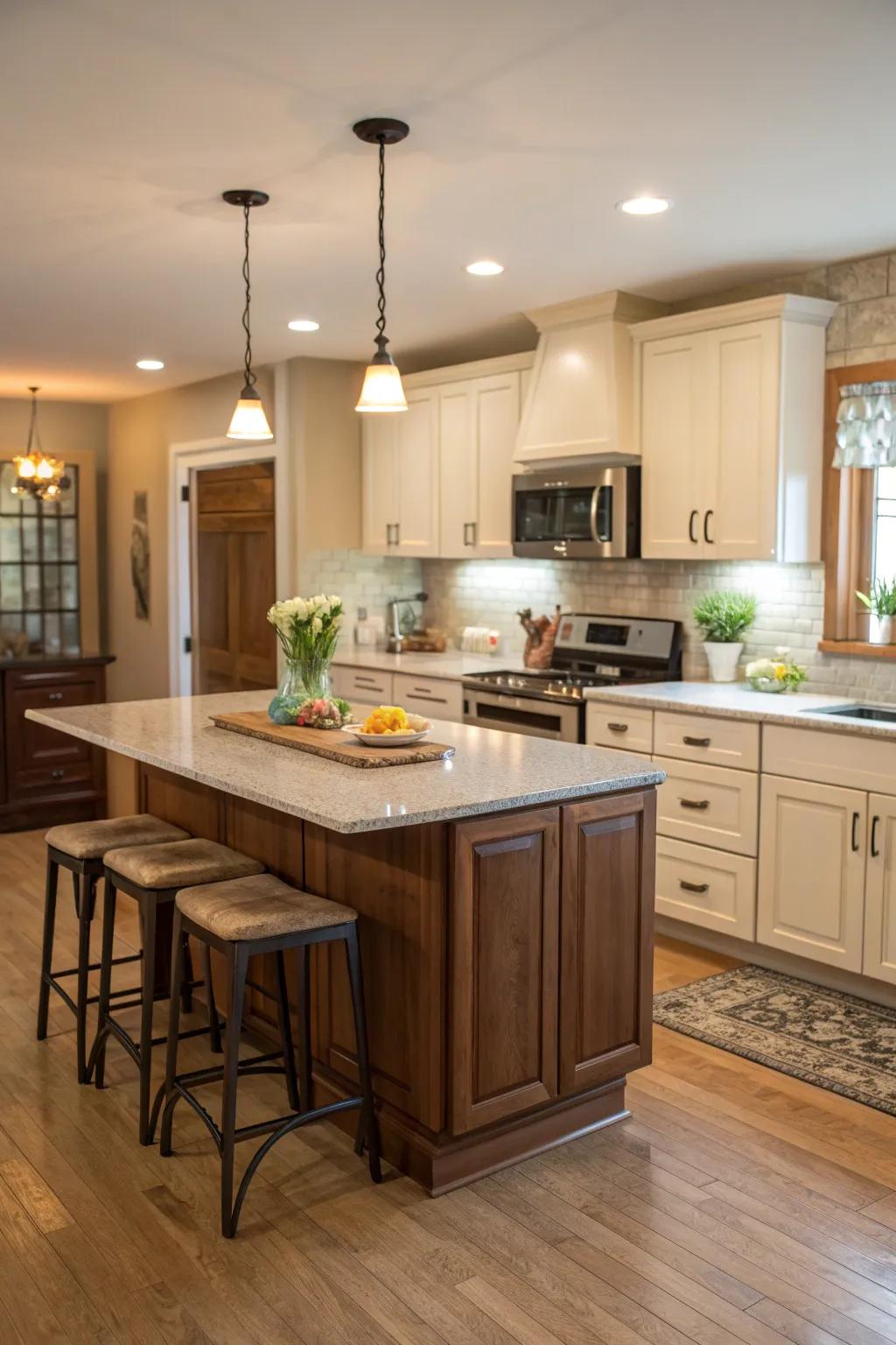 🛠️ Flexibility at its finest with an island that adapts to your needs. #FlexibleDesign #KitchenInnovation #HomeStyling