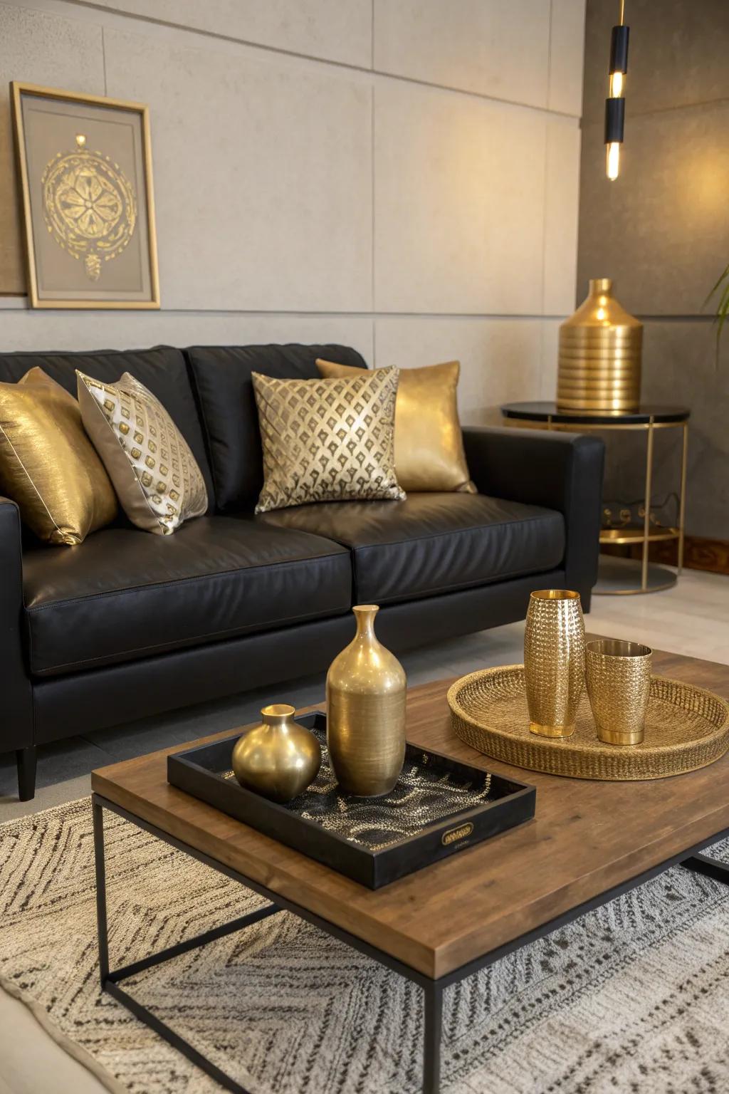 Small gold accessories can tie a room together effortlessly. ✨ #GoldDecor #HomeAccessories #InteriorDetails