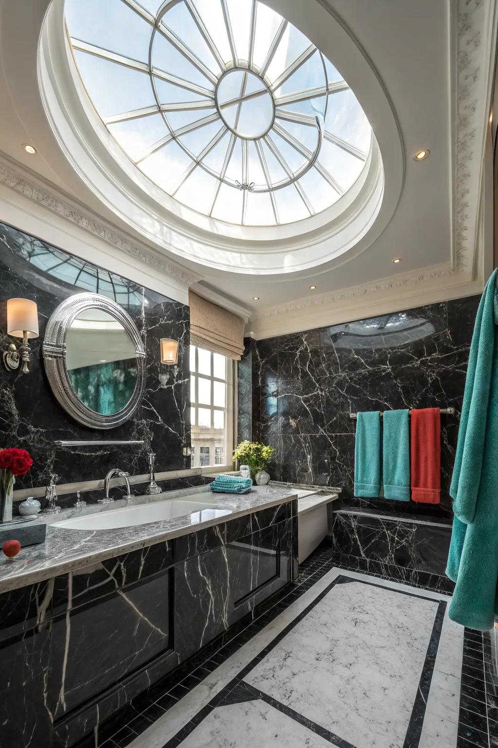 Bathe your space in natural light to elevate your marble bathroom. ☀️ #NaturalLight #BathroomDesign #MarbleMagic