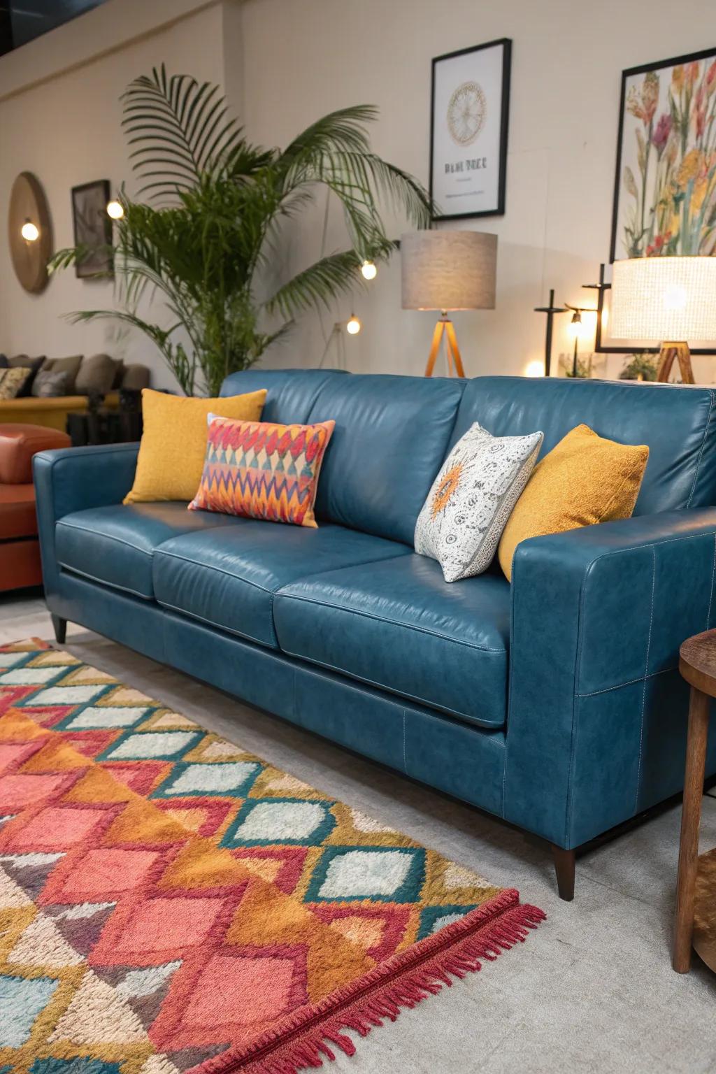 Dynamic color pops add a playful and energetic vibe to your living space.