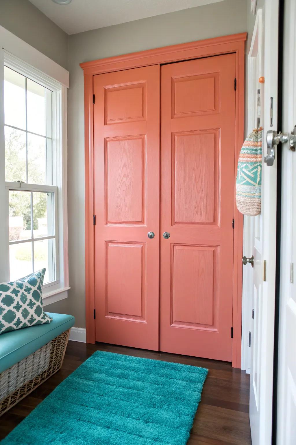 Embrace the calm with neutral closet doors that blend seamlessly with any decor. #NeutralTones #HomeCalm #EntrywayDesign