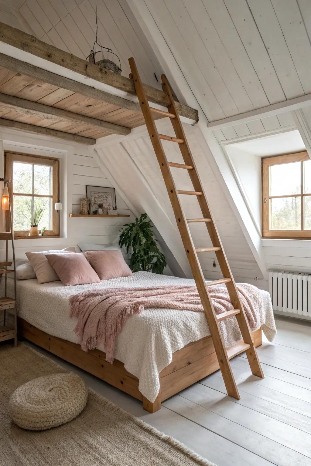 A raised bed maximizes space, offering a playful yet practical solution. 🛏️ #CreativeDesign #SpaceSaver