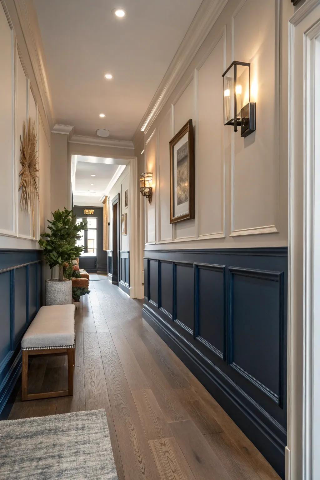 🌟 Define your space with contrasting baseboard molding that adds an unexpected twist. #BaseboardDesign #InteriorInspo #HomeStyling