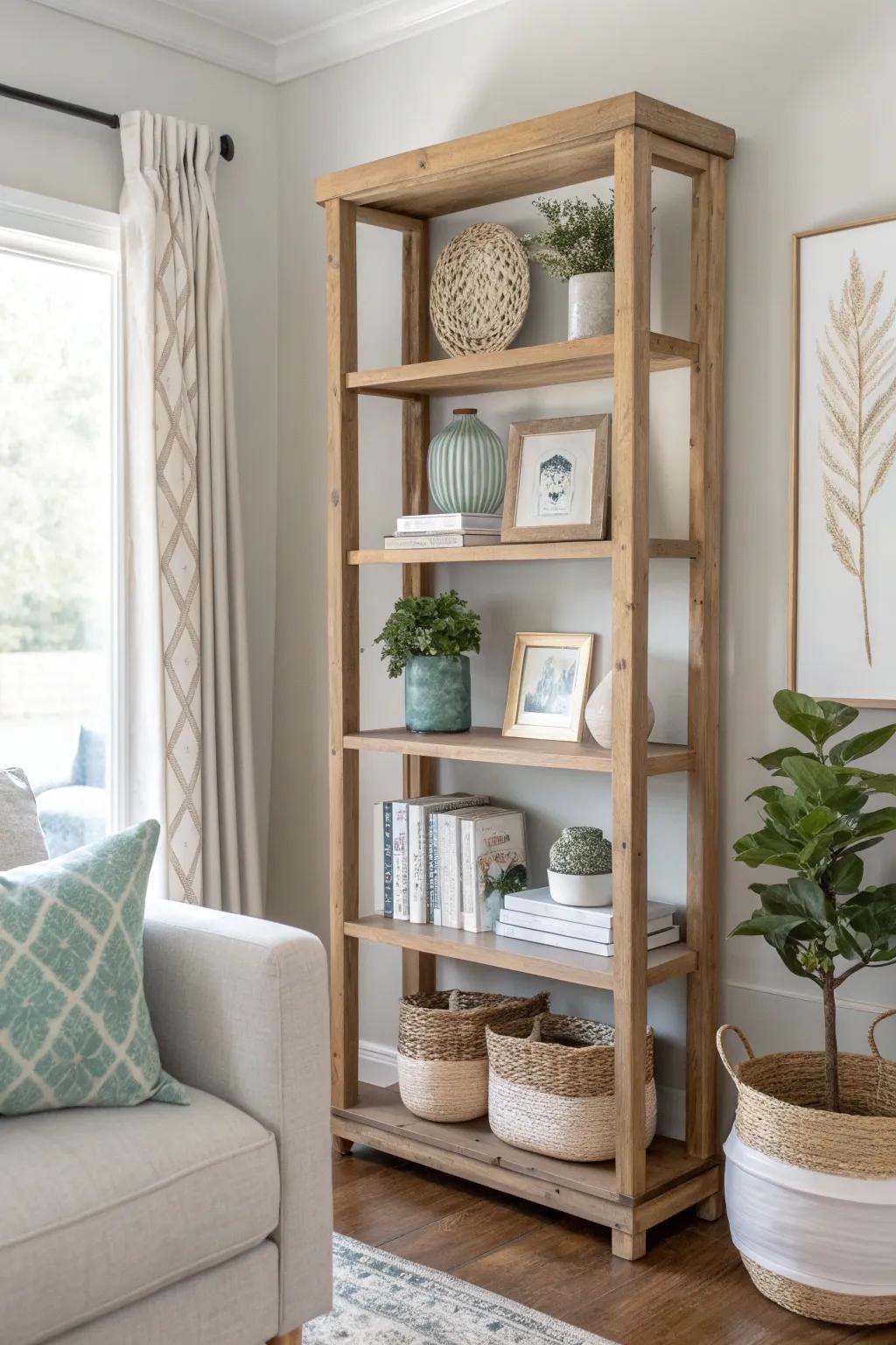Turn your bookshelves into a curated display of your unique style. 📚 #ShelfStyling #HomeDecor