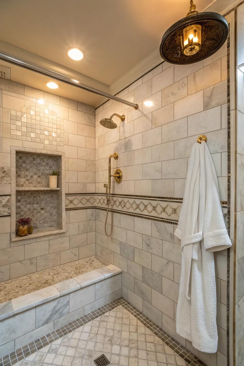 Get the elegance of marble with affordable Carrara lookalike tiles for a spa-like feel.