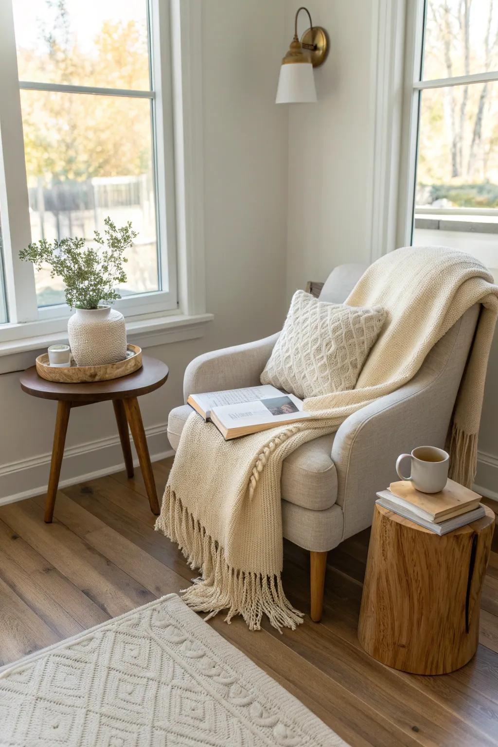 Create a corner of comfort with a cozy reading nook. #ReadingNook #CozyCorner #HomeComfort 📖