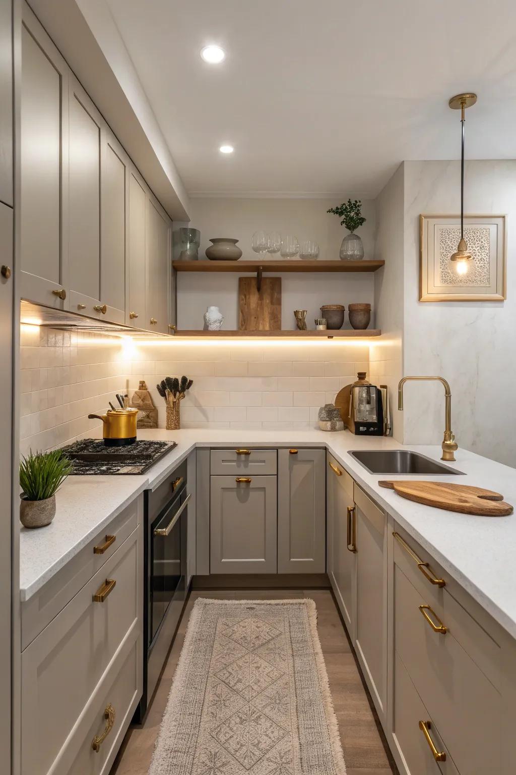 Slimline fixtures provide bright lighting with a sleek, modern aesthetic. 💡 #SlimlineLighting #ModernKitchen #HomeStyle