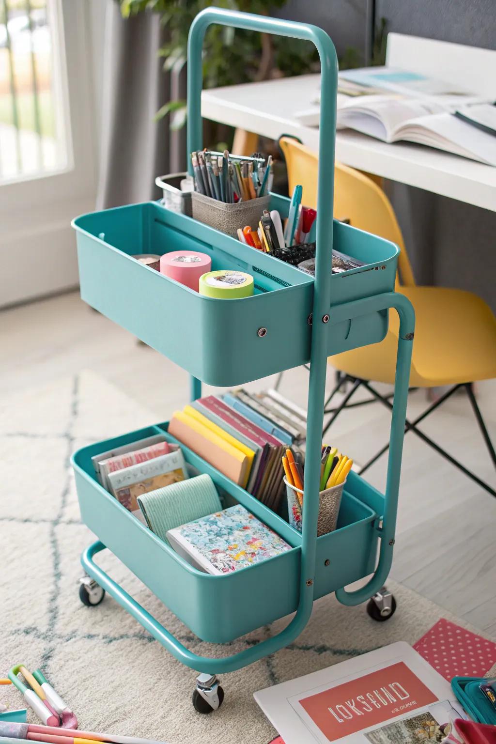 Add mobility to your storage with a versatile rolling cart.