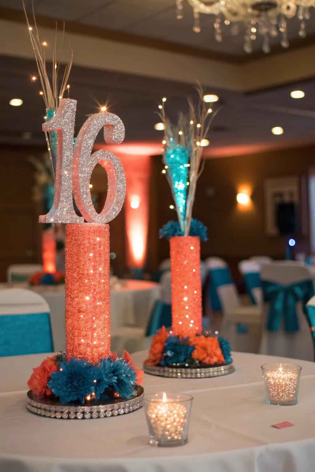 Let your tables shine with dazzling centerpieces that add a touch of glam. ✨ #Centerpieces #PartyDecor