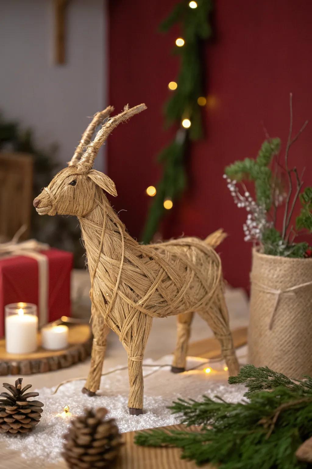 Embrace tradition with a rustic Yule Goat that adds a playful touch to your decor.