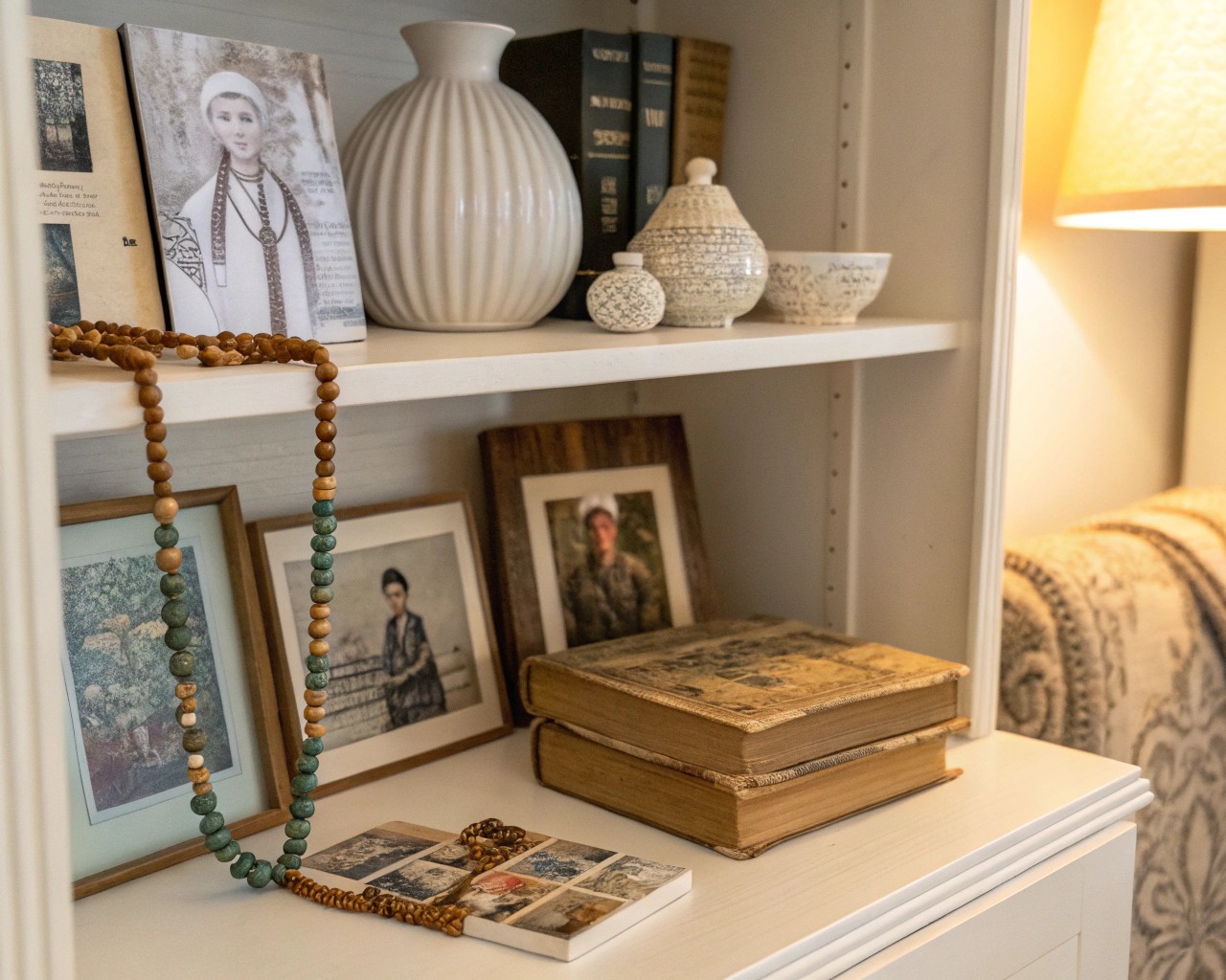 Carefully curated objects tell a personal story through visual display.