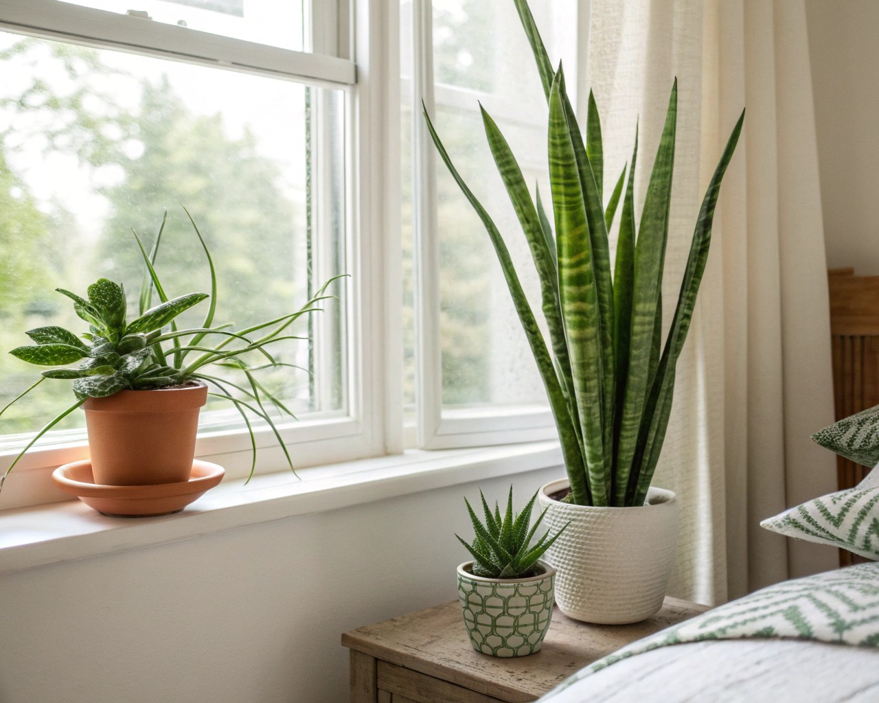Incorporate air-purifying plants to enhance air quality and add natural beauty to your bedroom.