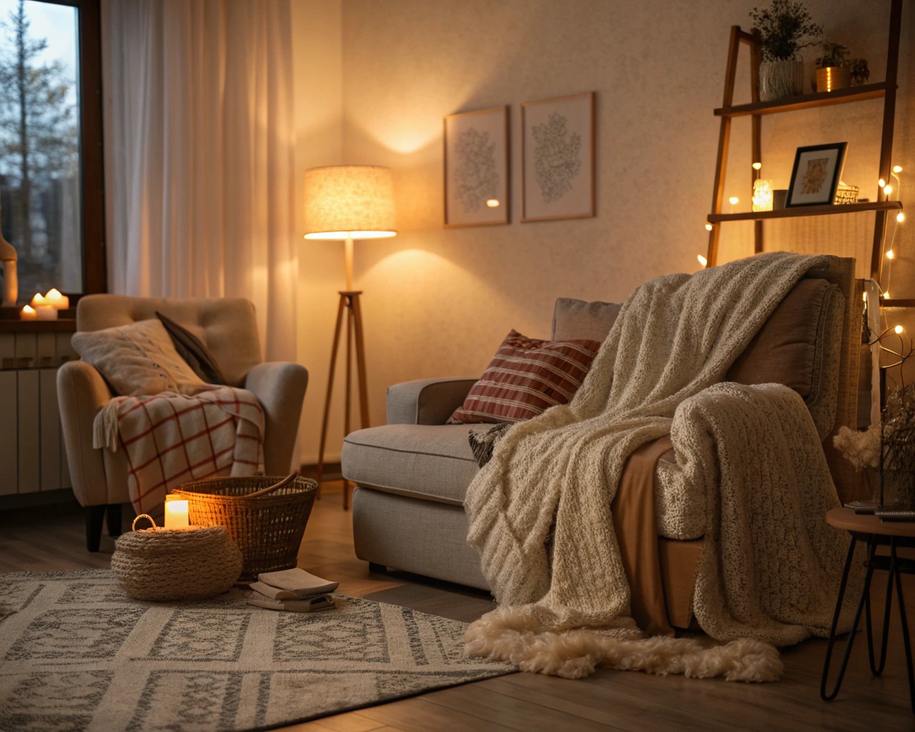 Warm lighting influences mood and well-being by mimicking natural evening light, promoting relaxation.