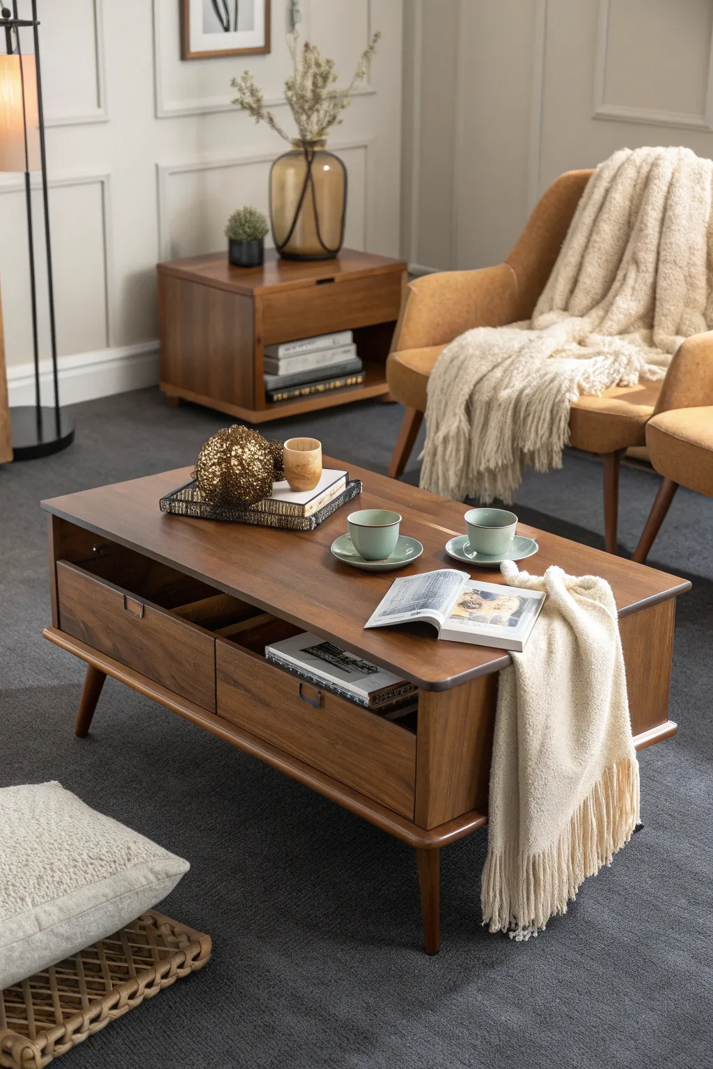 20+ Stylish Dark Grey Carpet Living Room Ideas