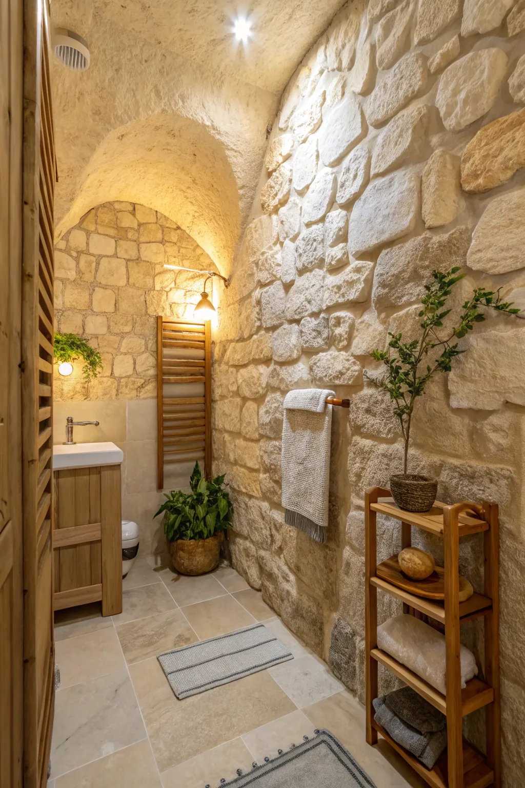 15+ Inspiring Small Stone Bathroom Ideas