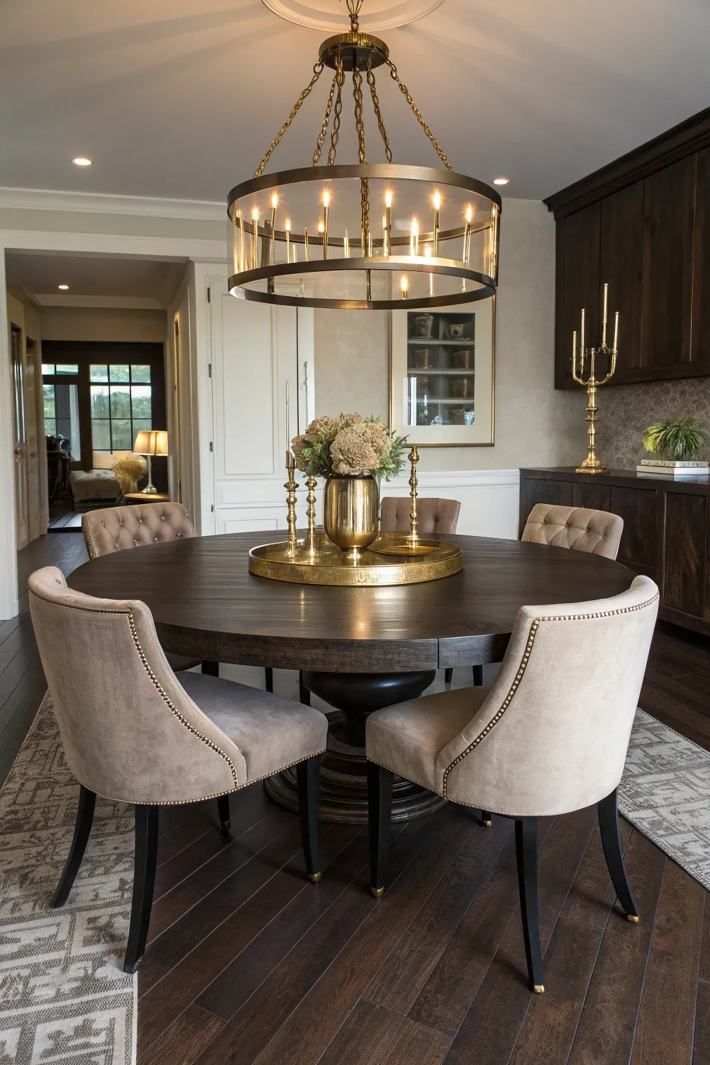 15+ Elegant Dark Wood Floor Dining Room Ideas