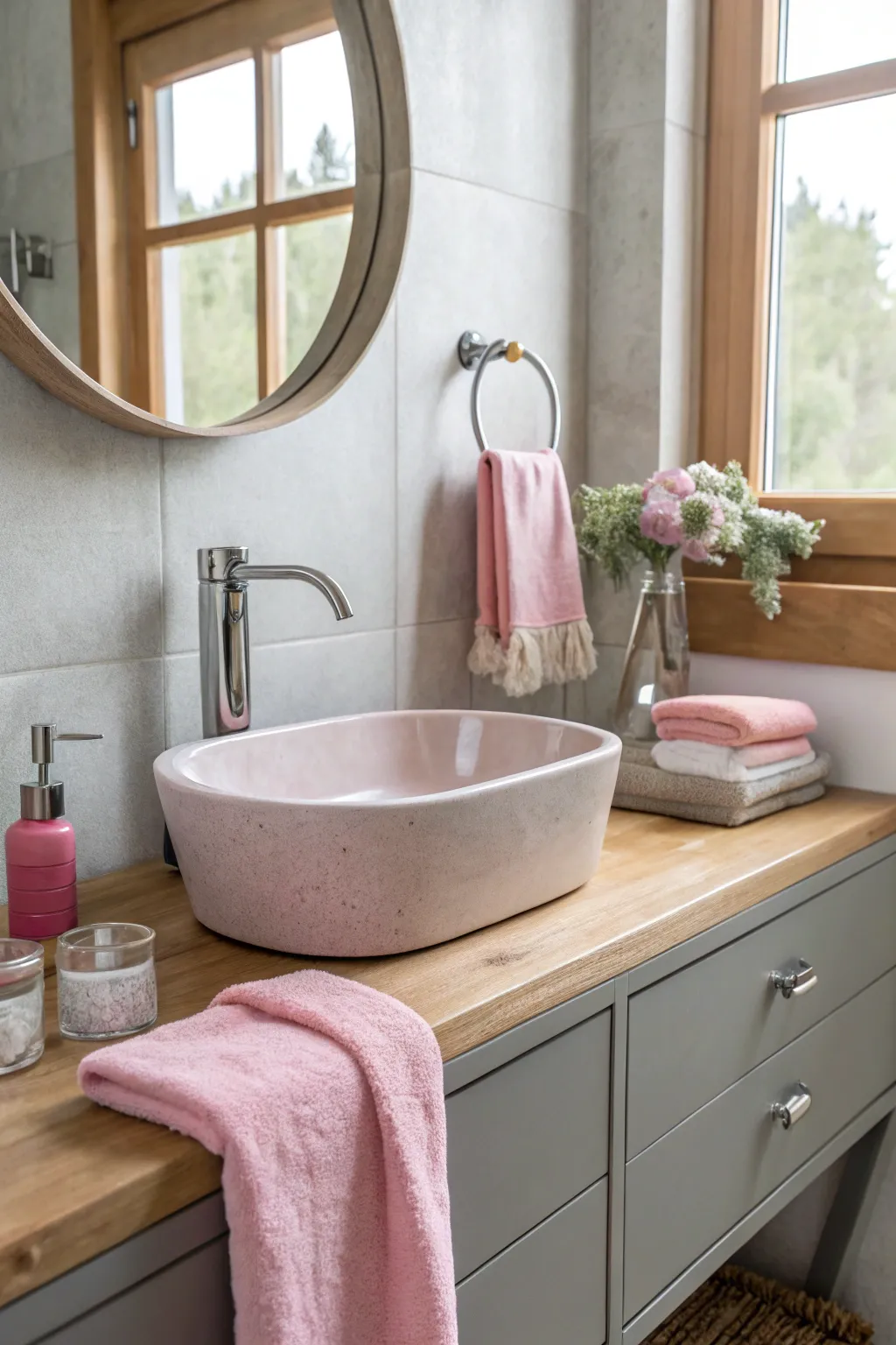 19+ Stylish Gray and Pink Bathroom Ideas