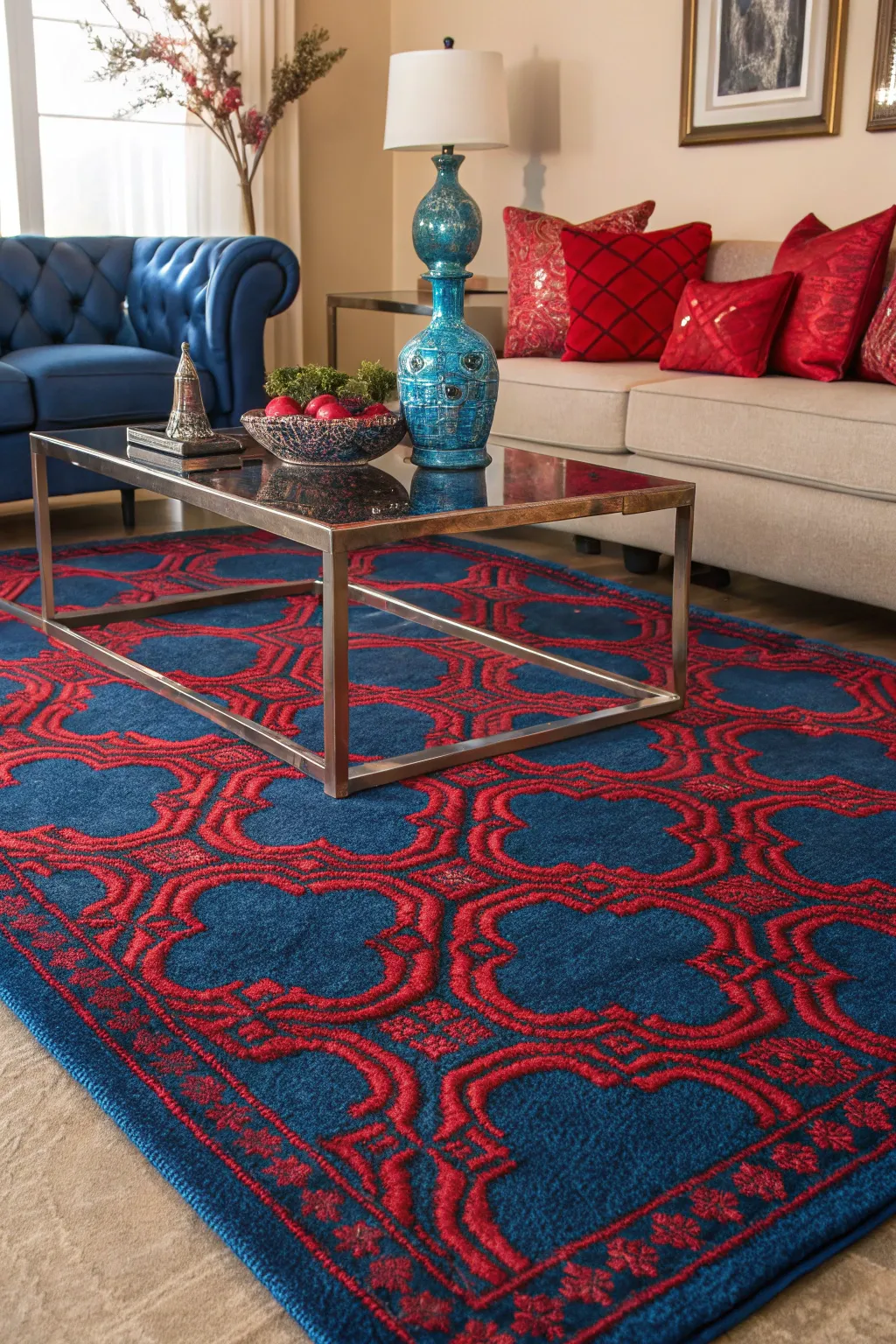 16+ Stylish Blue and Red Living Room Ideas